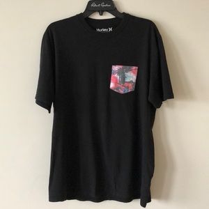 Hurley Mens Black Crew Neck One Pocket T-shirt Size XL